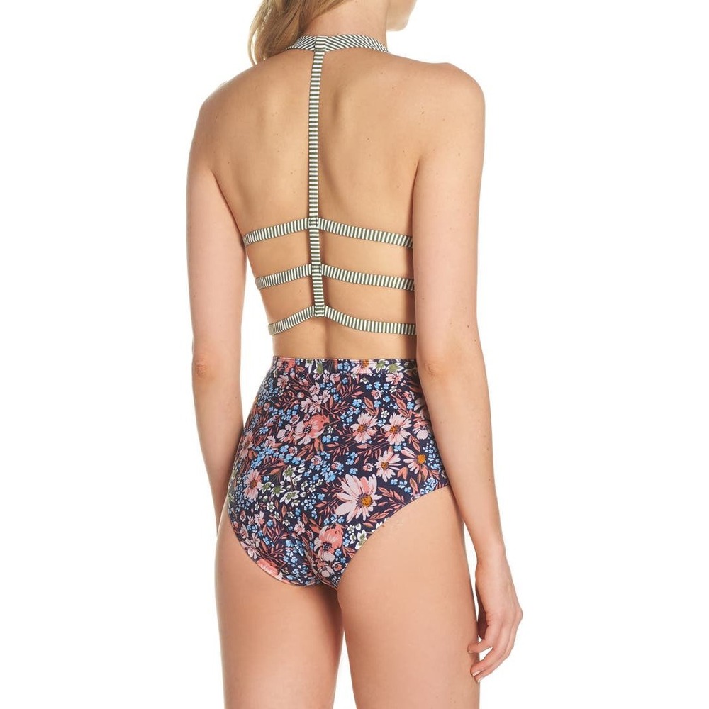 Rebecca Virtue Women Enchanted One Piece Swimsuit Large Floral Cutout - Picture 3 of 13